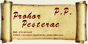 Prohor Pešterac vizit kartica